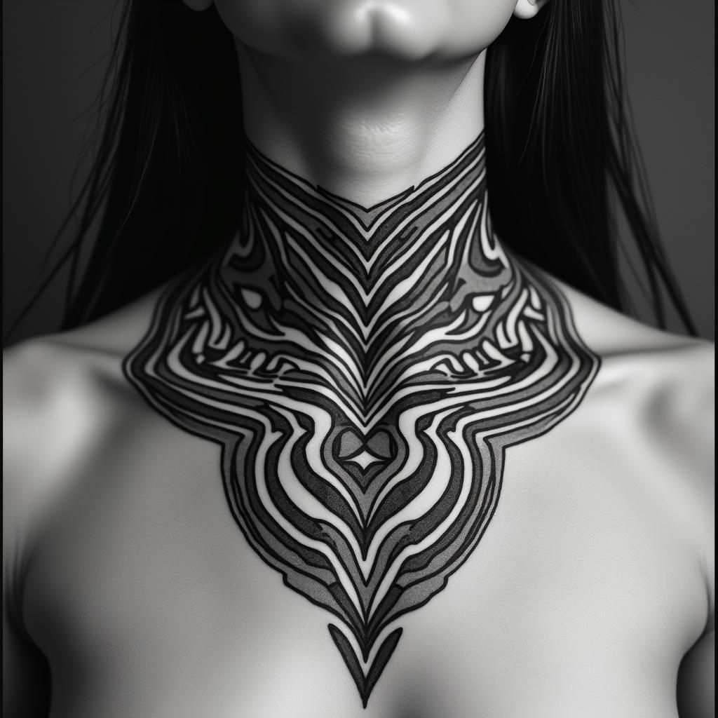 Sagittariusin tribal tattoo style, featuring bold and black geometric shapes, curved lines, intertwine and flow seamlessly, creating a powerful and symbolic design, polynesian and maori styles - Variation 46
