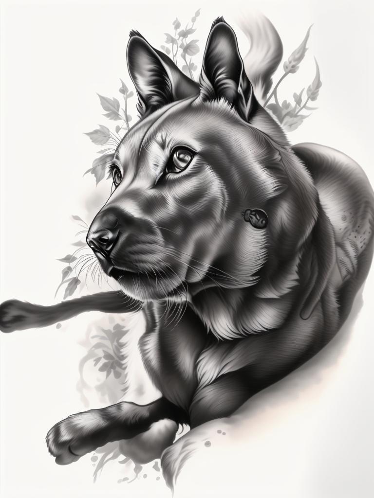 A highly detailed and lifelike composition, tattoo art, realism style, ultra-high resolution, smooth gradients and intricate textures, monochromatic black-and-gray tones, diffused soft lighting for natural depth.undefined - Variation 169