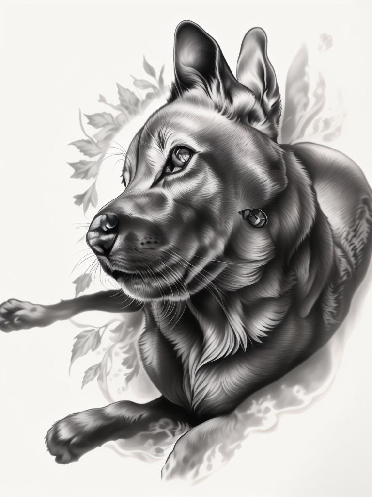 A highly detailed and lifelike composition, tattoo art, realism style, ultra-high resolution, smooth gradients and intricate textures, monochromatic black-and-gray tones, diffused soft lighting for natural depth.undefined - Variation 170