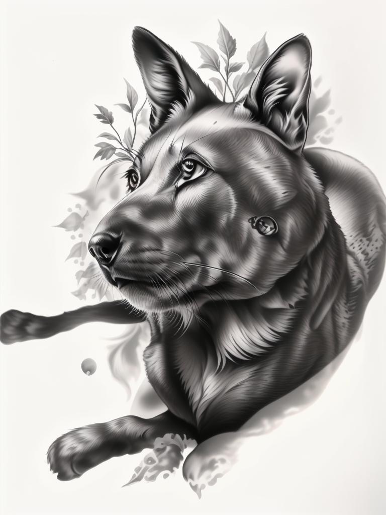 A highly detailed and lifelike composition, tattoo art, realism style, ultra-high resolution, smooth gradients and intricate textures, monochromatic black-and-gray tones, diffused soft lighting for natural depth.undefined - Variation 168