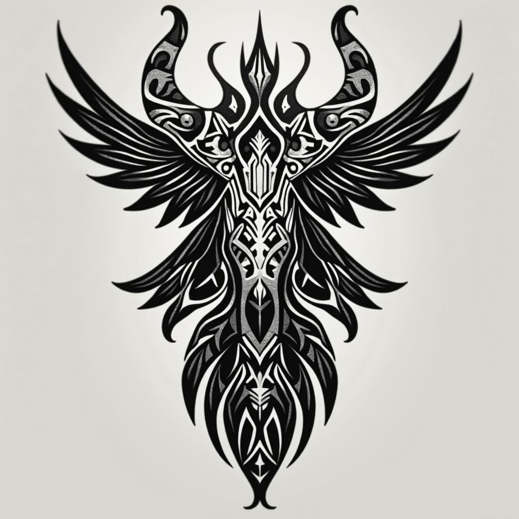 Sagittariusin tribal tattoo style, featuring bold and black geometric shapes, curved lines, intertwine and flow seamlessly, creating a powerful and symbolic design, polynesian and maori styles - Variation 51