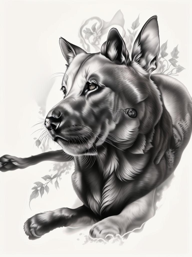 A highly detailed and lifelike composition, tattoo art, realism style, ultra-high resolution, smooth gradients and intricate textures, monochromatic black-and-gray tones, diffused soft lighting for natural depth.undefined - Variation 166