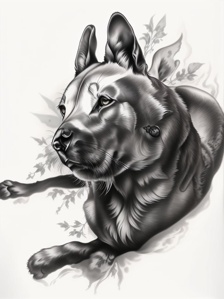 A highly detailed and lifelike composition, tattoo art, realism style, ultra-high resolution, smooth gradients and intricate textures, monochromatic black-and-gray tones, diffused soft lighting for natural depth.undefined - Variation 165