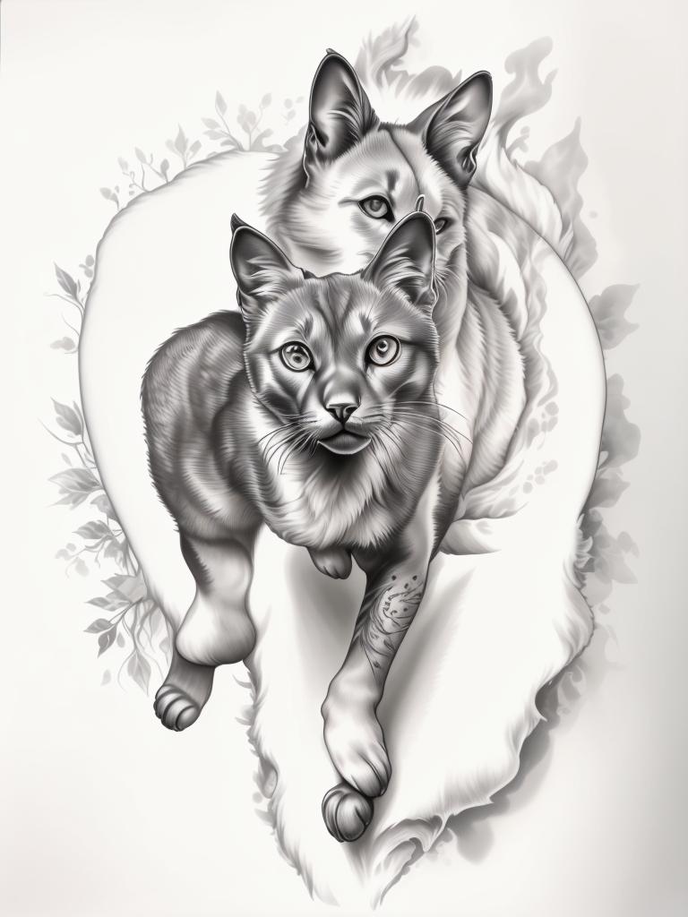 A highly detailed and lifelike composition, tattoo art, realism style, ultra-high resolution, smooth gradients and intricate textures, monochromatic black-and-gray tones, diffused soft lighting for natural depth.undefined - Variation 160