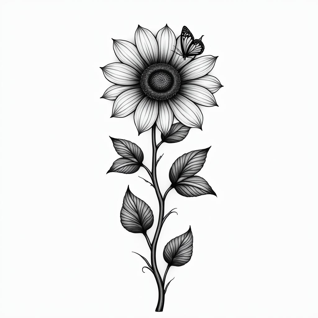 Sunflower tattoo design