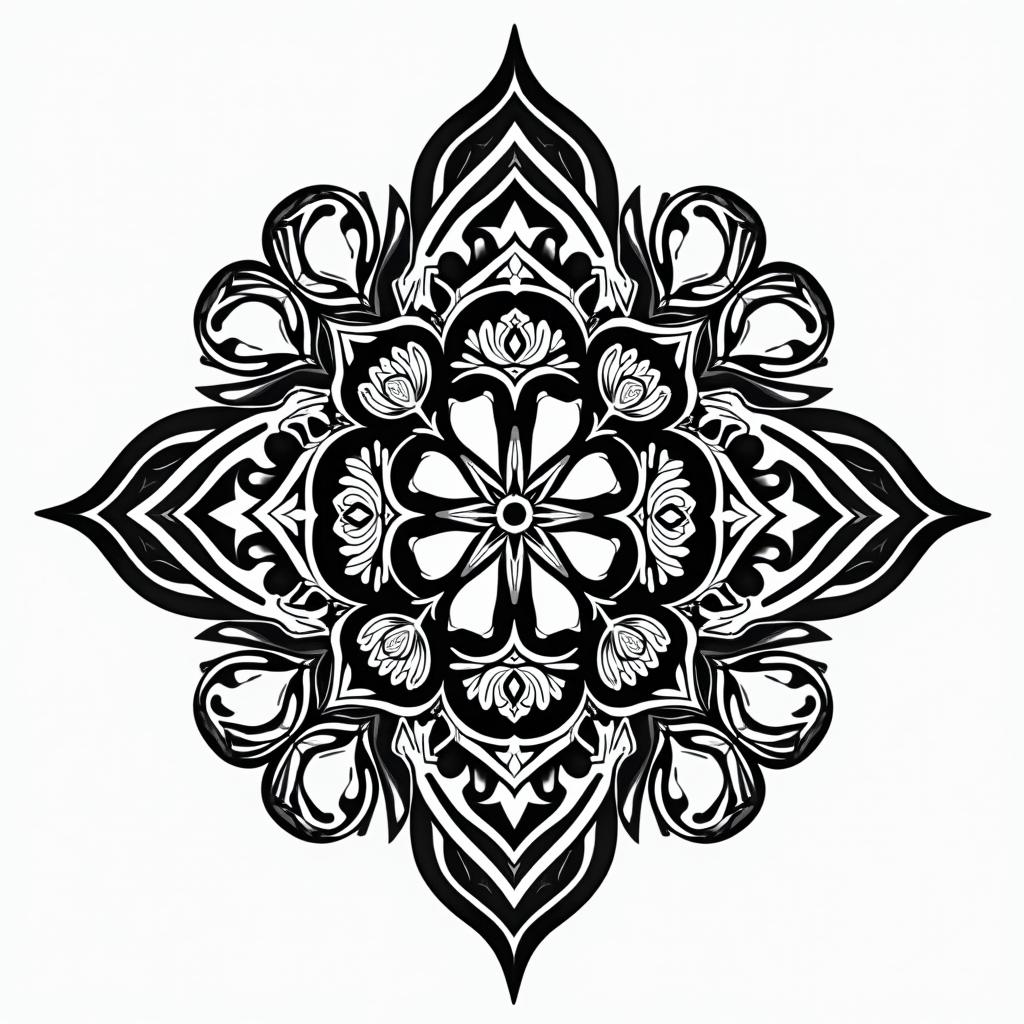 Force courage karatein tribal tattoo style, featuring bold and black geometric shapes, curved lines, intertwine and flow seamlessly, creating a powerful and symbolic design, polynesian and maori styles - Variation 4