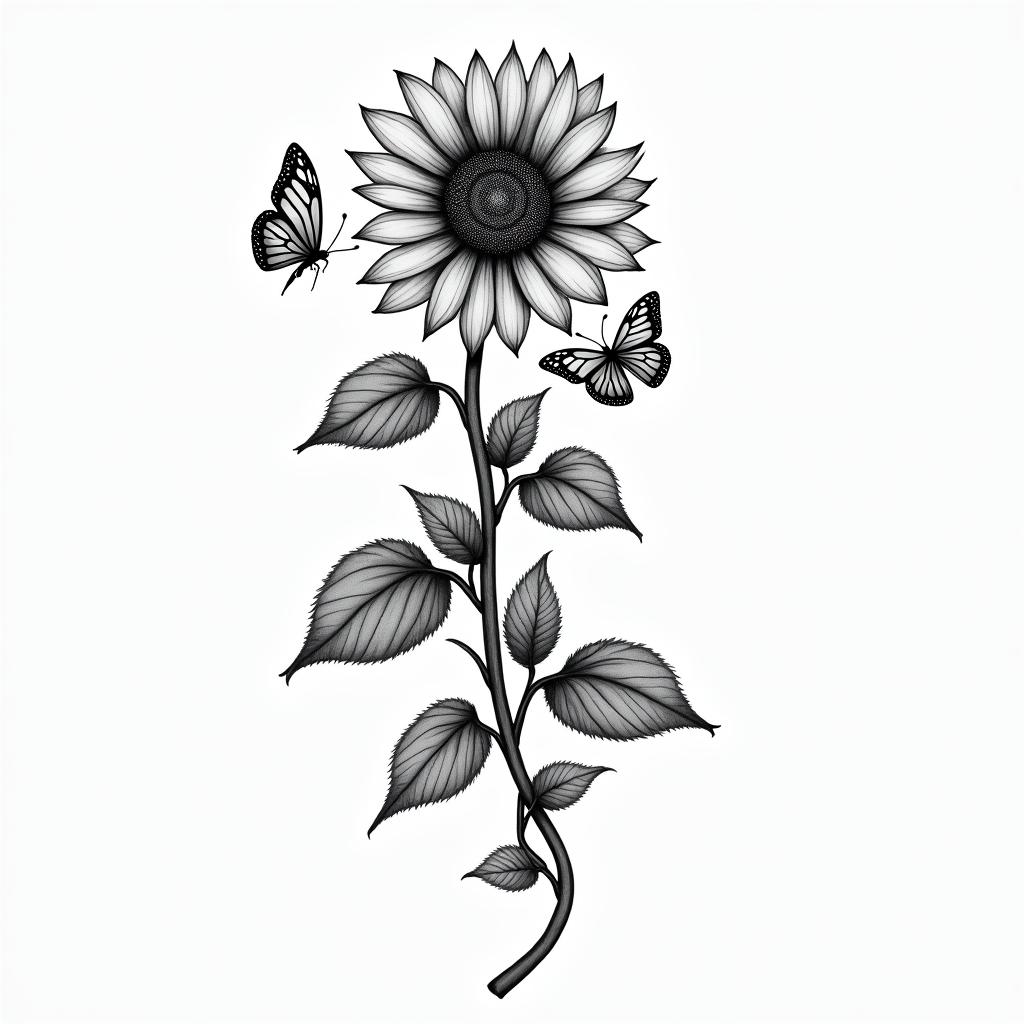 Sunflower tattoo design