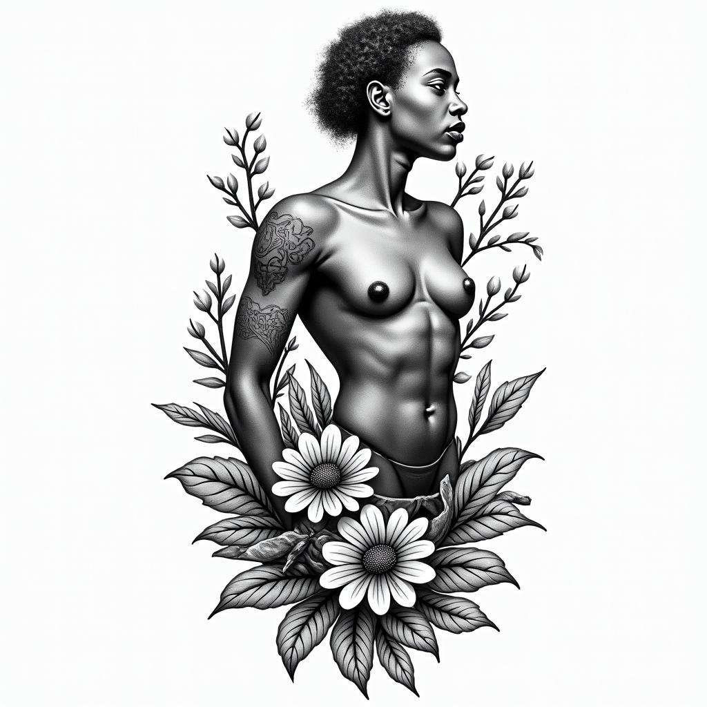 Island of Guadeloupein new school tattoo, pop culture, modern, detailed tattoo, illustrative - Variation 2