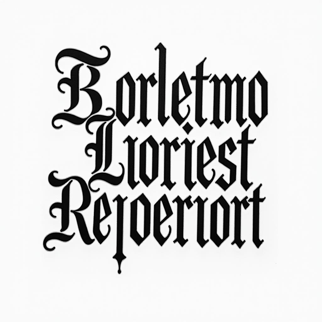 Janine September Berlin 1978text-based tattoo, gothic font ultra-realistic, perfectly placed, high-quality font design, photo-realistic shading, 8k, high quality, finely detailed typography - Variation 3