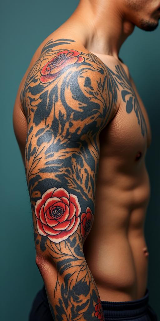 1992 Aries Pinoyin pop art style tattoo, featuring bold and vibrant colors, exaggerated outlines, iconic imagery, inspired by comic books and speech bubbles, comic book characters, retro pop culture