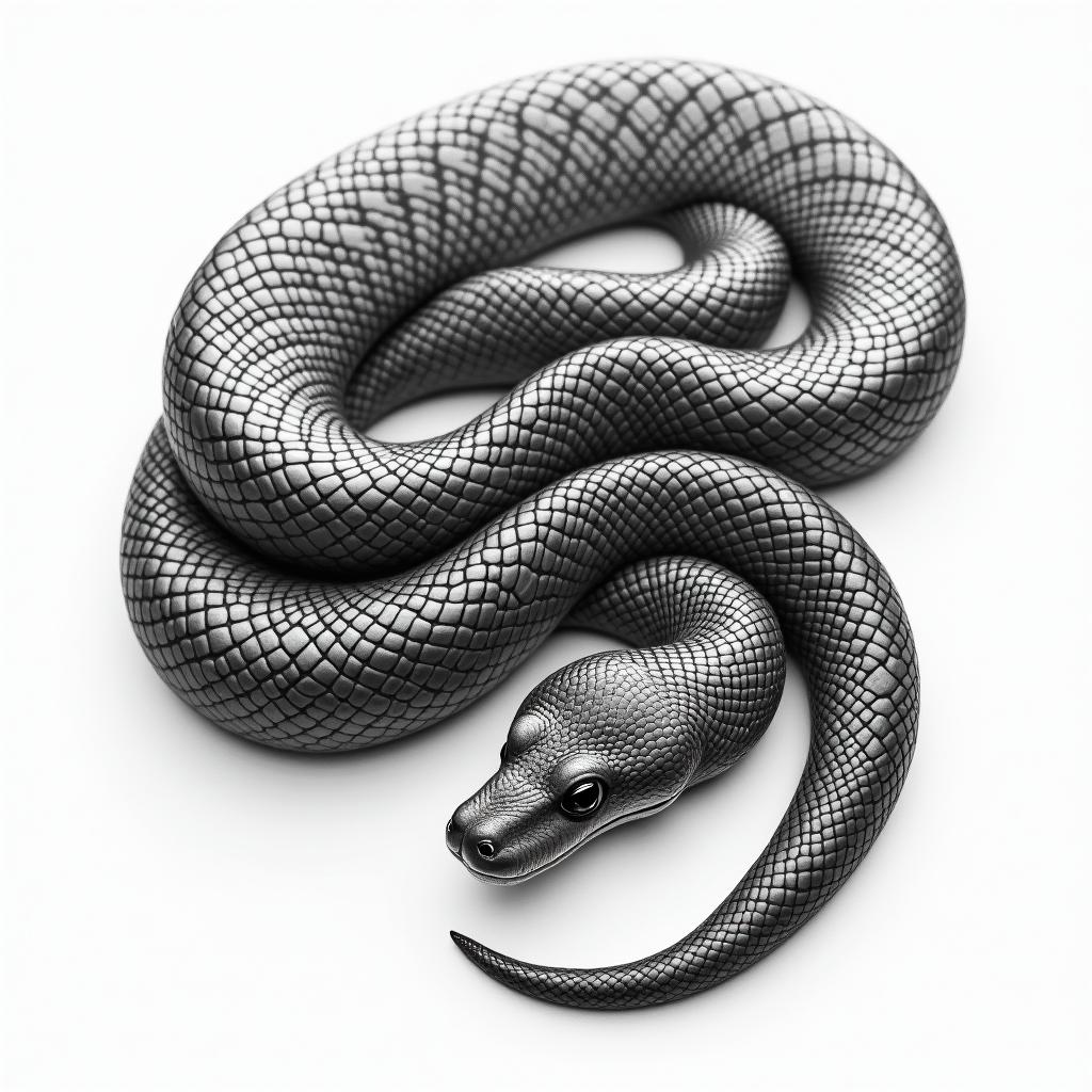 Ball pythonin realism tattoo style, featuring a highly detailed, lifelike, capturing every detail, photorealistic, ultra realistic, intricate shading, smooth and sharp,   - Variation 4