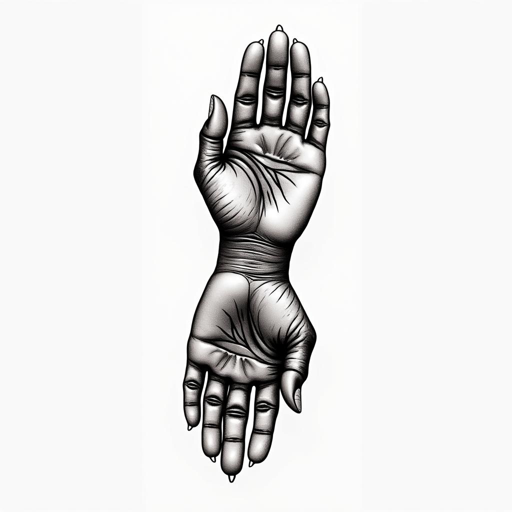 As above so below handshigly detailed tattoo - Variation 2