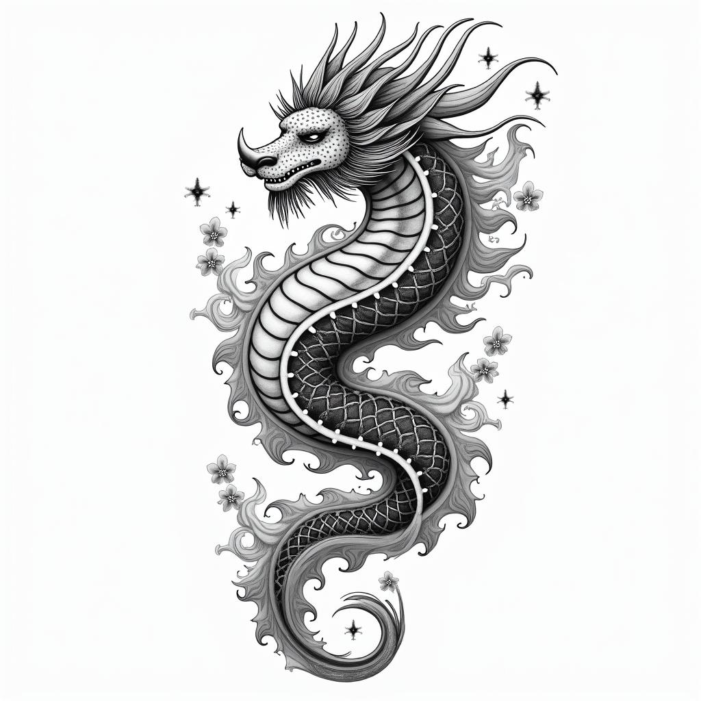 Aquariusin japanese style tattoo, detailed tattoo, traditional japanese culture tattoo, mythology, 8k