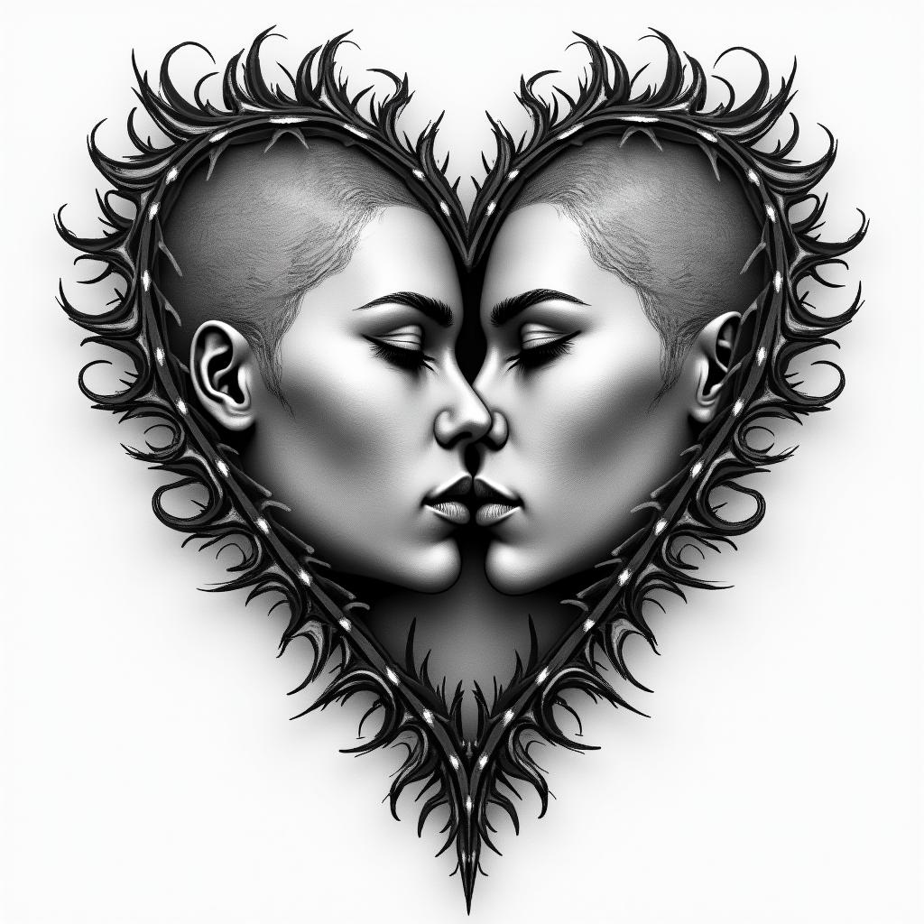 3 hart's with latters R K H insidehigly detailed tattoo - Variation 4
