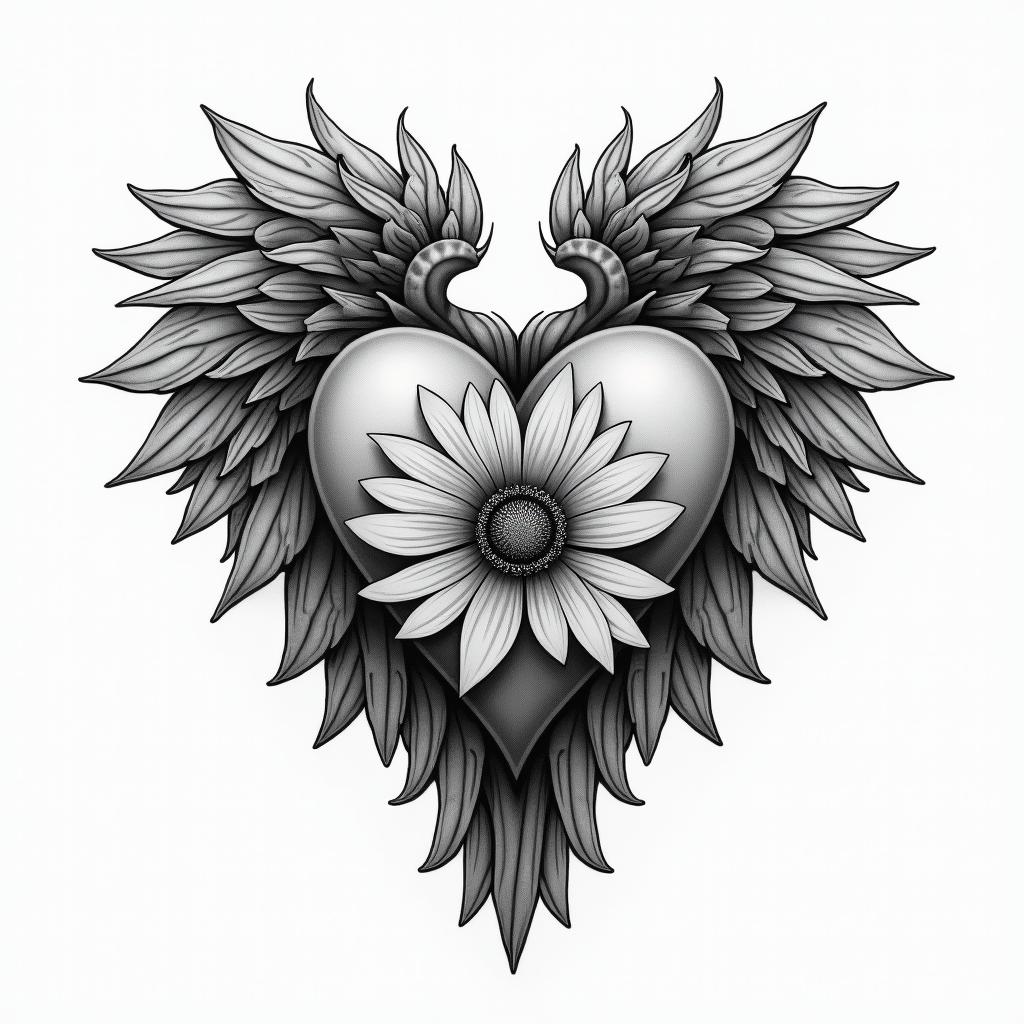 3 hart's with latters R K H insidehigly detailed tattoo - Variation 2