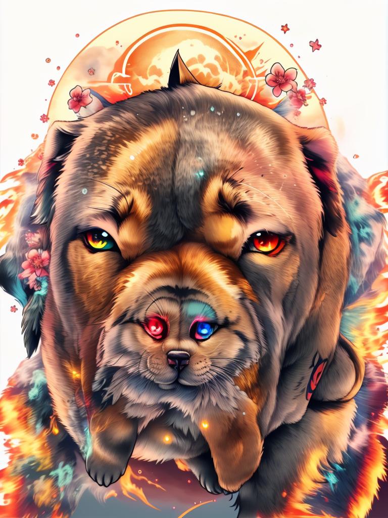 tattoo art, anime style, high resolution, glowing energy effects, digital art.undefined - Variation 7