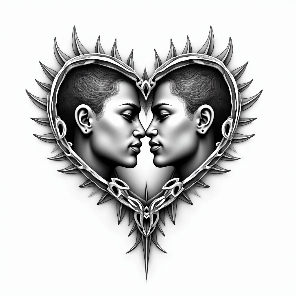 3 Hart's with latter's inside R K Hhigly detailed tattoo