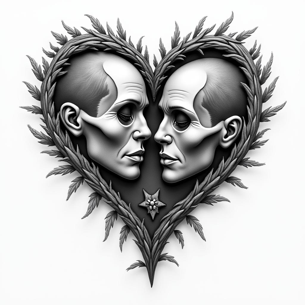 3 Hart's with latter's inside R K Hhigly detailed tattoo - Variation 2