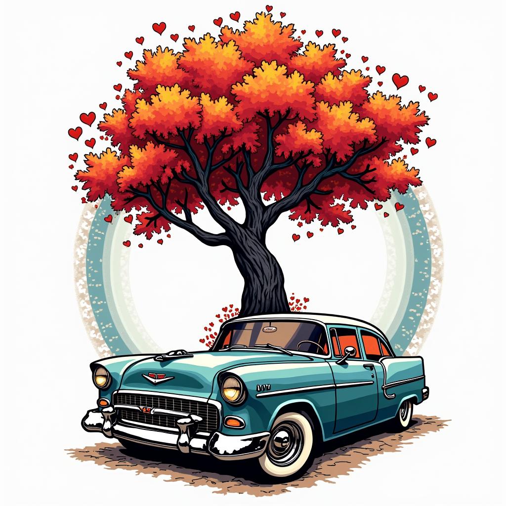 Son born december capricorn cars music treein pop art style tattoo, featuring bold and vibrant colors, exaggerated outlines, iconic imagery, inspired by comic books and speech bubbles, comic book characters, retro pop culture - Variation 3