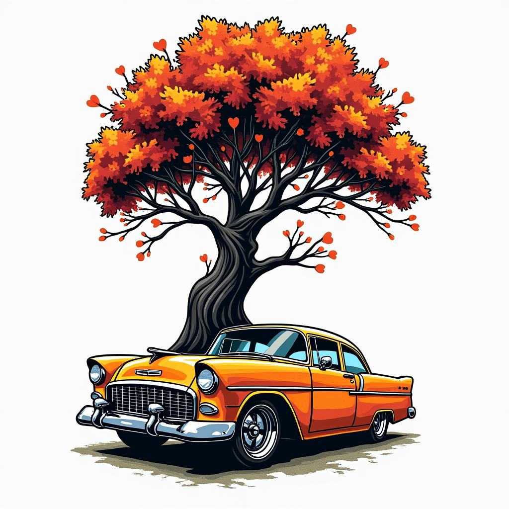 Son born december capricorn cars music treein pop art style tattoo, featuring bold and vibrant colors, exaggerated outlines, iconic imagery, inspired by comic books and speech bubbles, comic book characters, retro pop culture - Variation 2