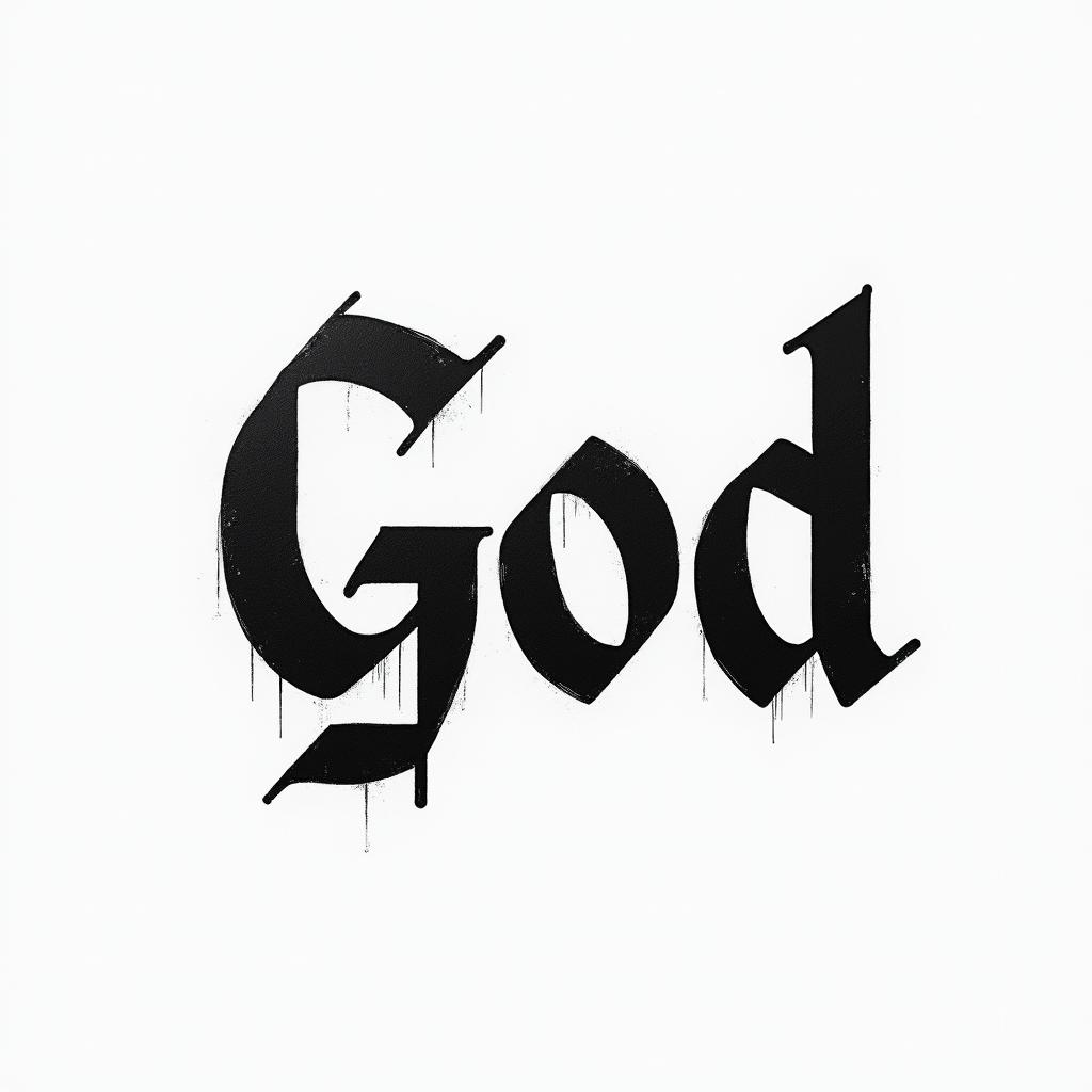 Godtext-based tattoo, japanese font ultra-realistic, perfectly placed, high-quality font design, photo-realistic shading, 8k, high quality, finely detailed typograph