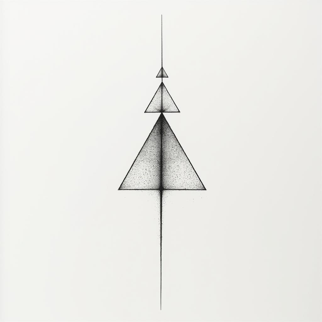 Annika, Krebs, Aurichin minimalist style tattoo, featuring simple shapes and fine lines, with minimal shading and details, tiny triangles, creating a sense of balance and harmony - Variation 4