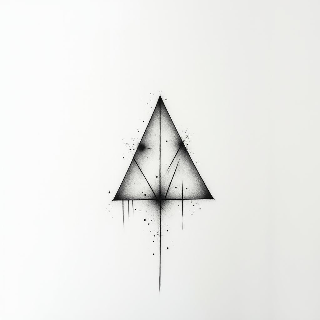 Annika, Krebs, Aurichin minimalist style tattoo, featuring simple shapes and fine lines, with minimal shading and details, tiny triangles, creating a sense of balance and harmony