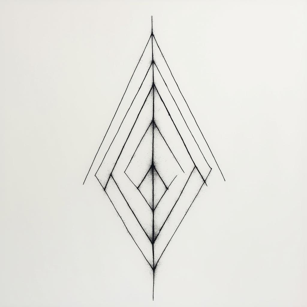 Annika, Krebs, Aurichin minimalist style tattoo, featuring simple shapes and fine lines, with minimal shading and details, tiny triangles, creating a sense of balance and harmony - Variation 3
