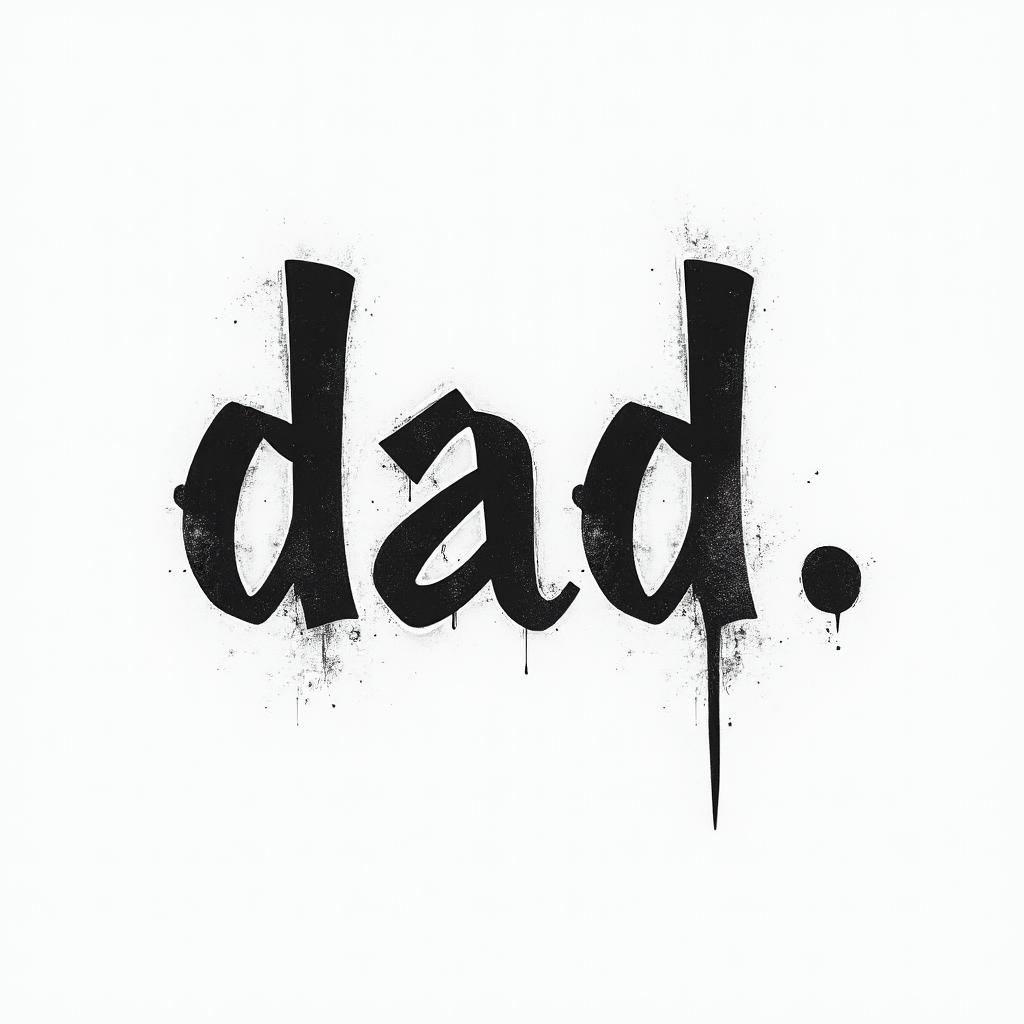 Dadtext-based tattoo, japanese font ultra-realistic, perfectly placed, high-quality font design, photo-realistic shading, 8k, high quality, finely detailed typograph - Variation 3