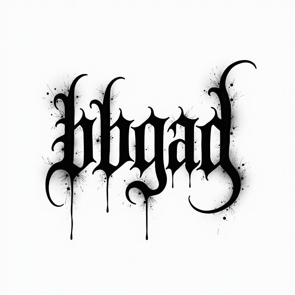 All bad for goodtext-based tattoo, gothic font ultra-realistic, perfectly placed, high-quality font design, photo-realistic shading, 8k, high quality, finely detailed typography - Variation 3