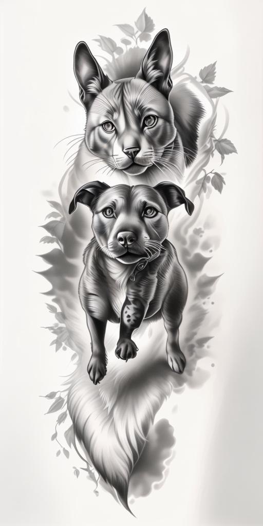 A highly detailed and lifelike composition, tattoo art, realism style, ultra-high resolution, smooth gradients and intricate textures, monochromatic black-and-gray tones, diffused soft lighting for natural depth.undefined - Variation 147