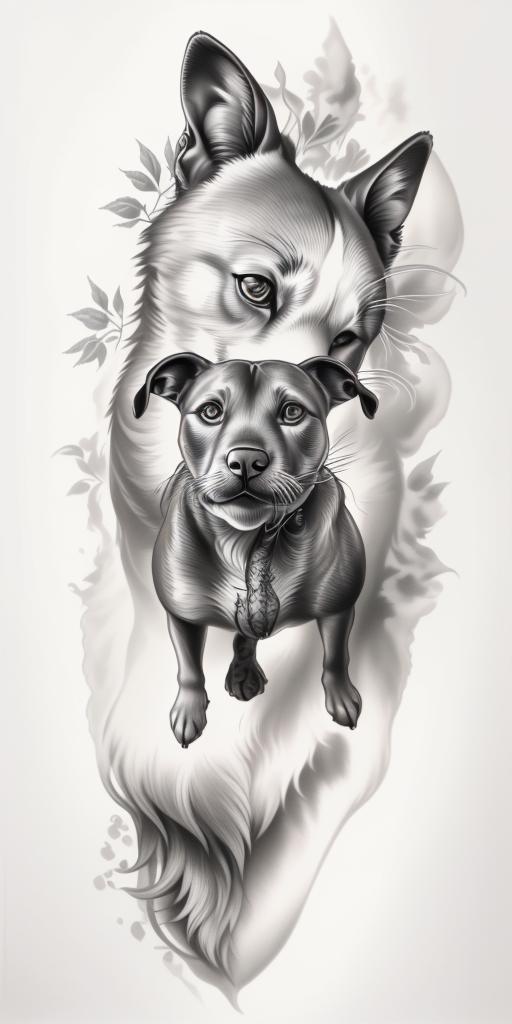 A highly detailed and lifelike composition, tattoo art, realism style, ultra-high resolution, smooth gradients and intricate textures, monochromatic black-and-gray tones, diffused soft lighting for natural depth.undefined - Variation 146