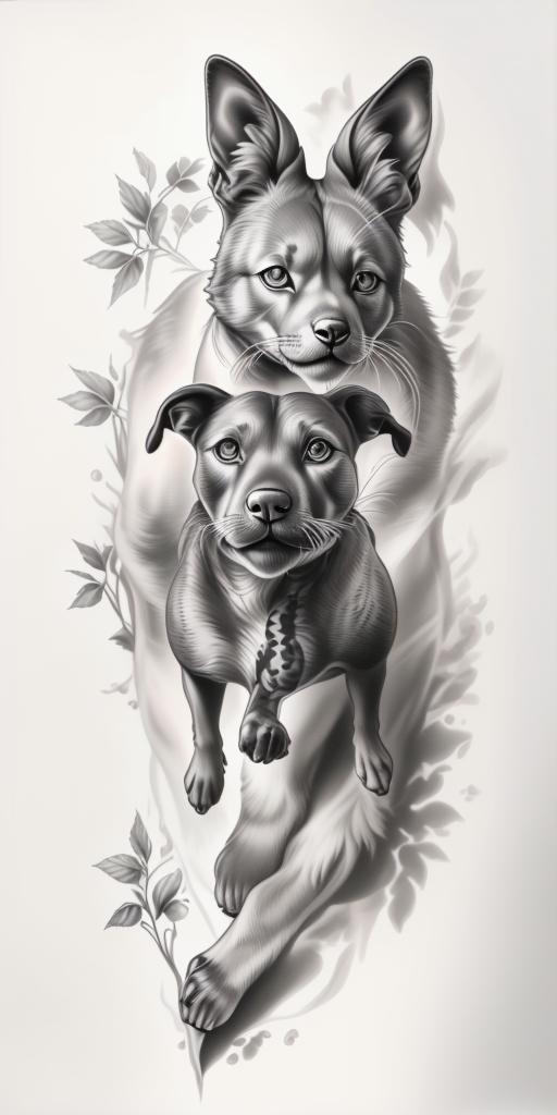 A highly detailed and lifelike composition, tattoo art, realism style, ultra-high resolution, smooth gradients and intricate textures, monochromatic black-and-gray tones, diffused soft lighting for natural depth.undefined - Variation 144