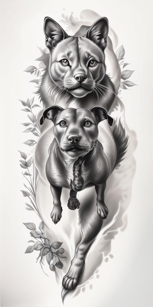 A highly detailed and lifelike composition, tattoo art, realism style, ultra-high resolution, smooth gradients and intricate textures, monochromatic black-and-gray tones, diffused soft lighting for natural depth.undefined - Variation 145