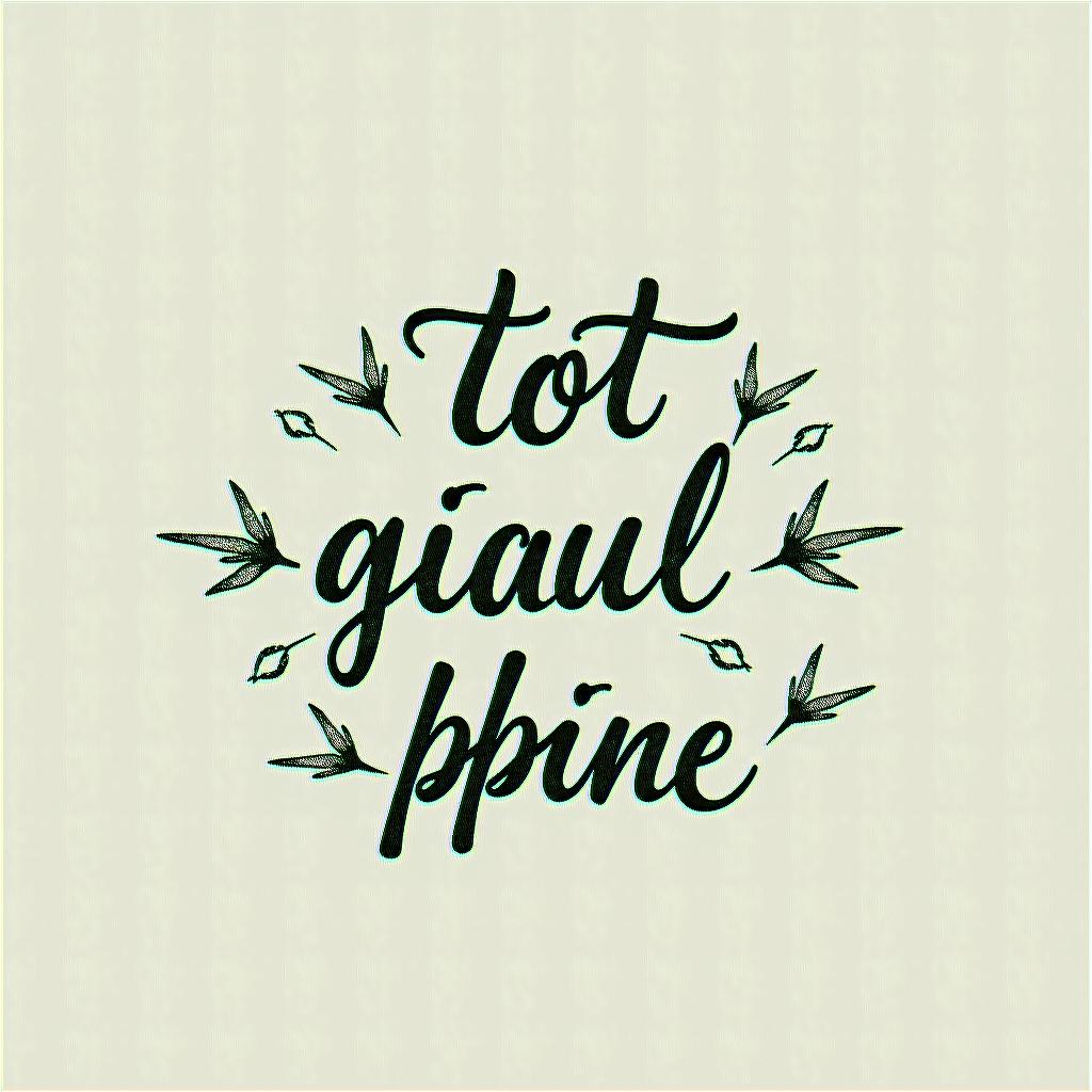 A tattoo design featuring the phrase "Tot răul spre bine" in desirable or Milton-style calligraphy, rendered in classic black ink. The focus is solely on the elegant text without any accompanying imagery, conveying a sense of personal growth and positivity.higly detailed tattoo