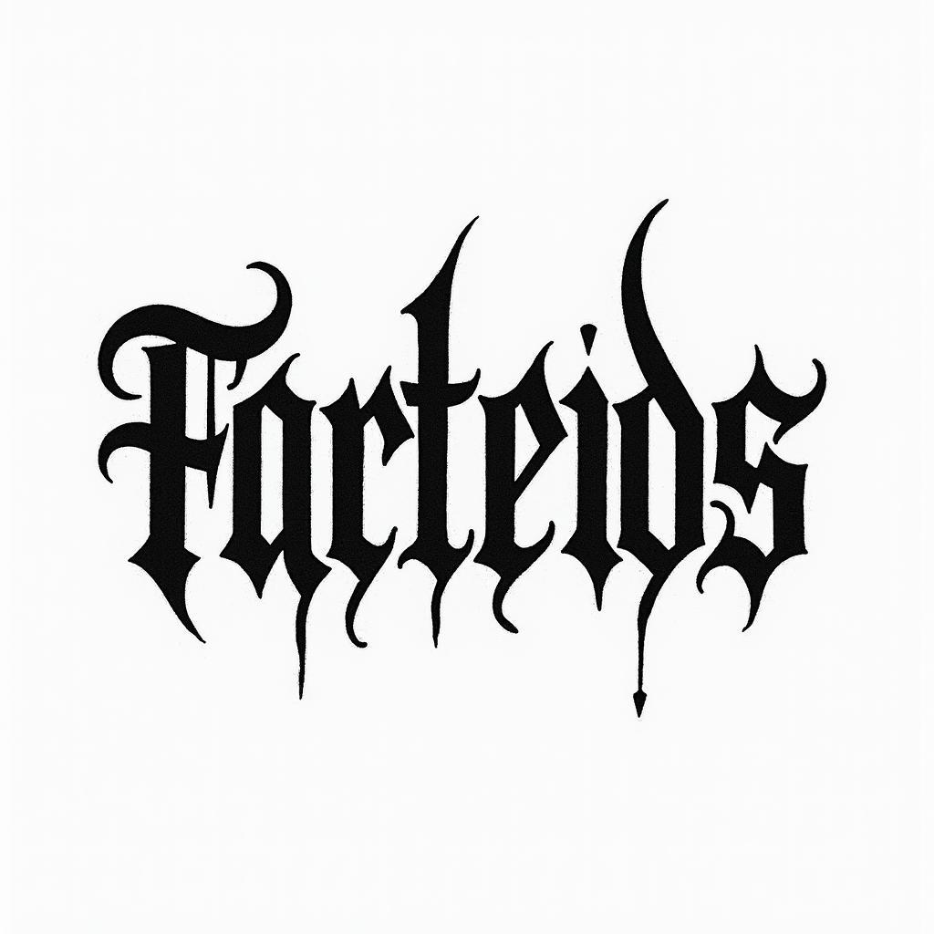 native americantext-based tattoo, gothic font ultra-realistic, perfectly placed, high-quality font design, photo-realistic shading, 8k, high quality, finely detailed typography