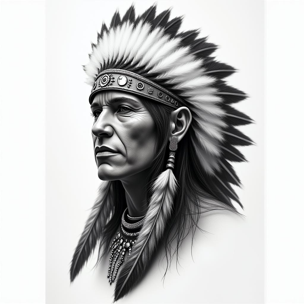 Alaskan Nativein realism tattoo style, featuring a highly detailed, lifelike, capturing every detail, photorealistic, ultra realistic, intricate shading, smooth and sharp,   - Variation 3