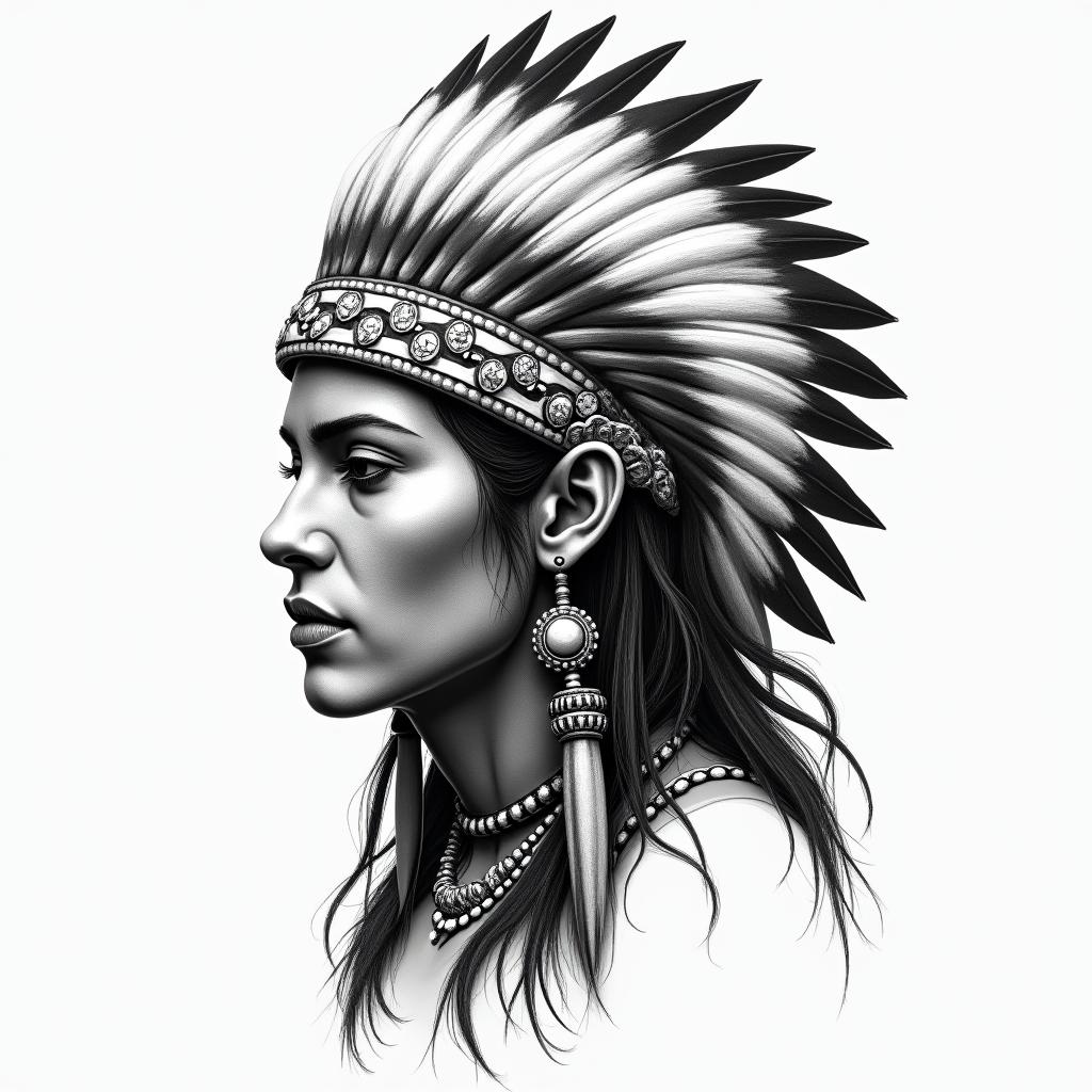 Alaskan Nativein realism tattoo style, featuring a highly detailed, lifelike, capturing every detail, photorealistic, ultra realistic, intricate shading, smooth and sharp,   - Variation 2