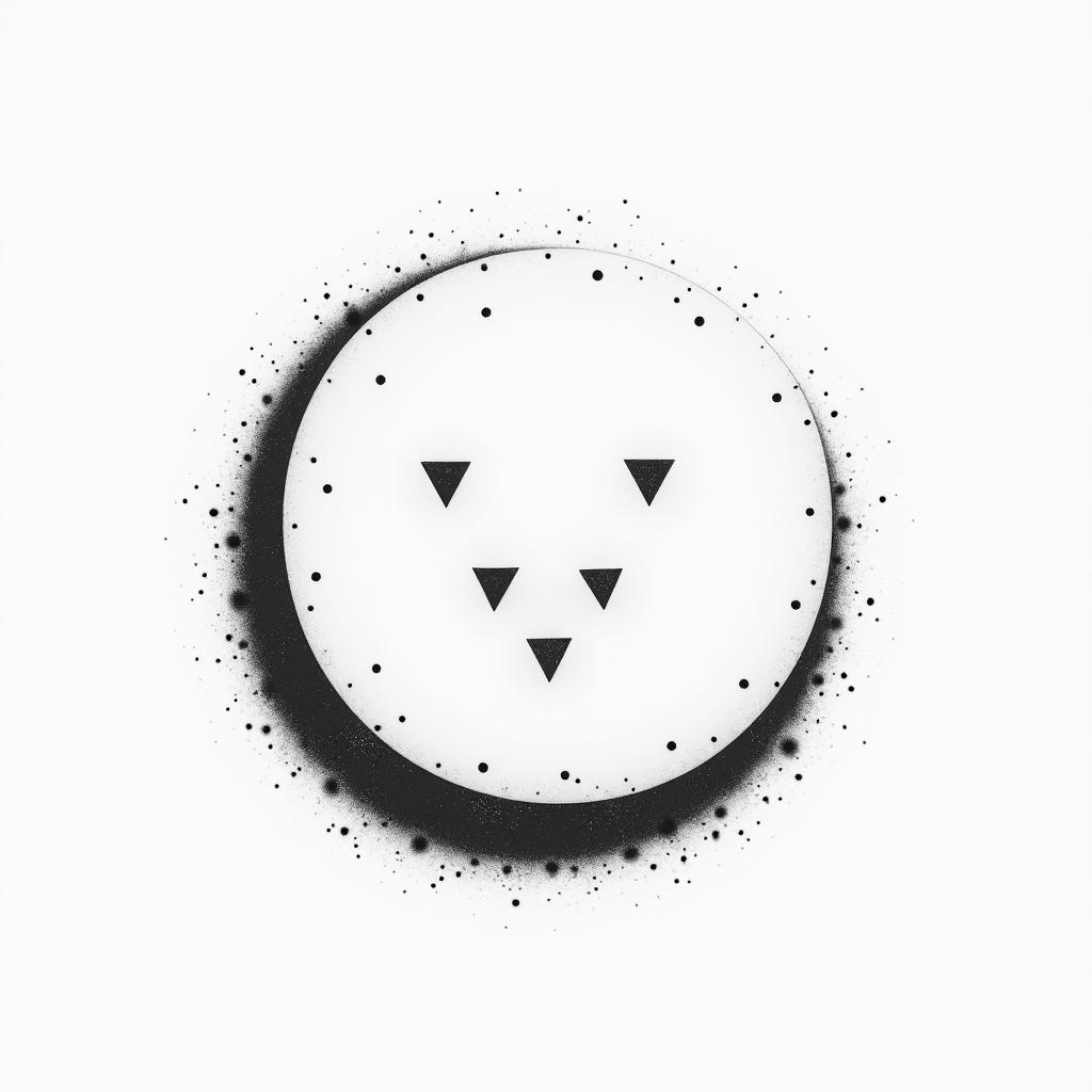 My zodiac is leo and I love so hardin minimalist style tattoo, featuring simple shapes and fine lines, with minimal shading and details, tiny triangles, creating a sense of balance and harmony - Variation 2