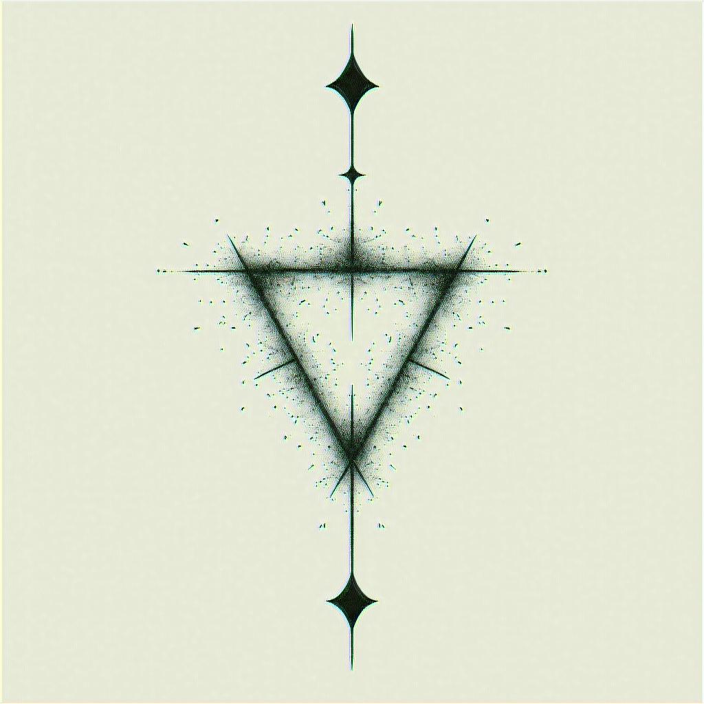 My zodiac is leo and I love so hardin minimalist style tattoo, featuring simple shapes and fine lines, with minimal shading and details, tiny triangles, creating a sense of balance and harmony - Variation 4