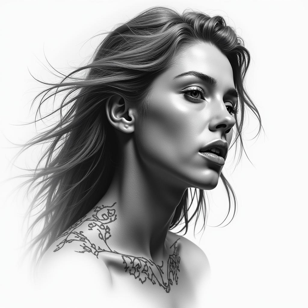 Wuppertalin realism tattoo style, featuring a highly detailed, lifelike, capturing every detail, photorealistic, ultra realistic, intricate shading, smooth and sharp, - Variation 2