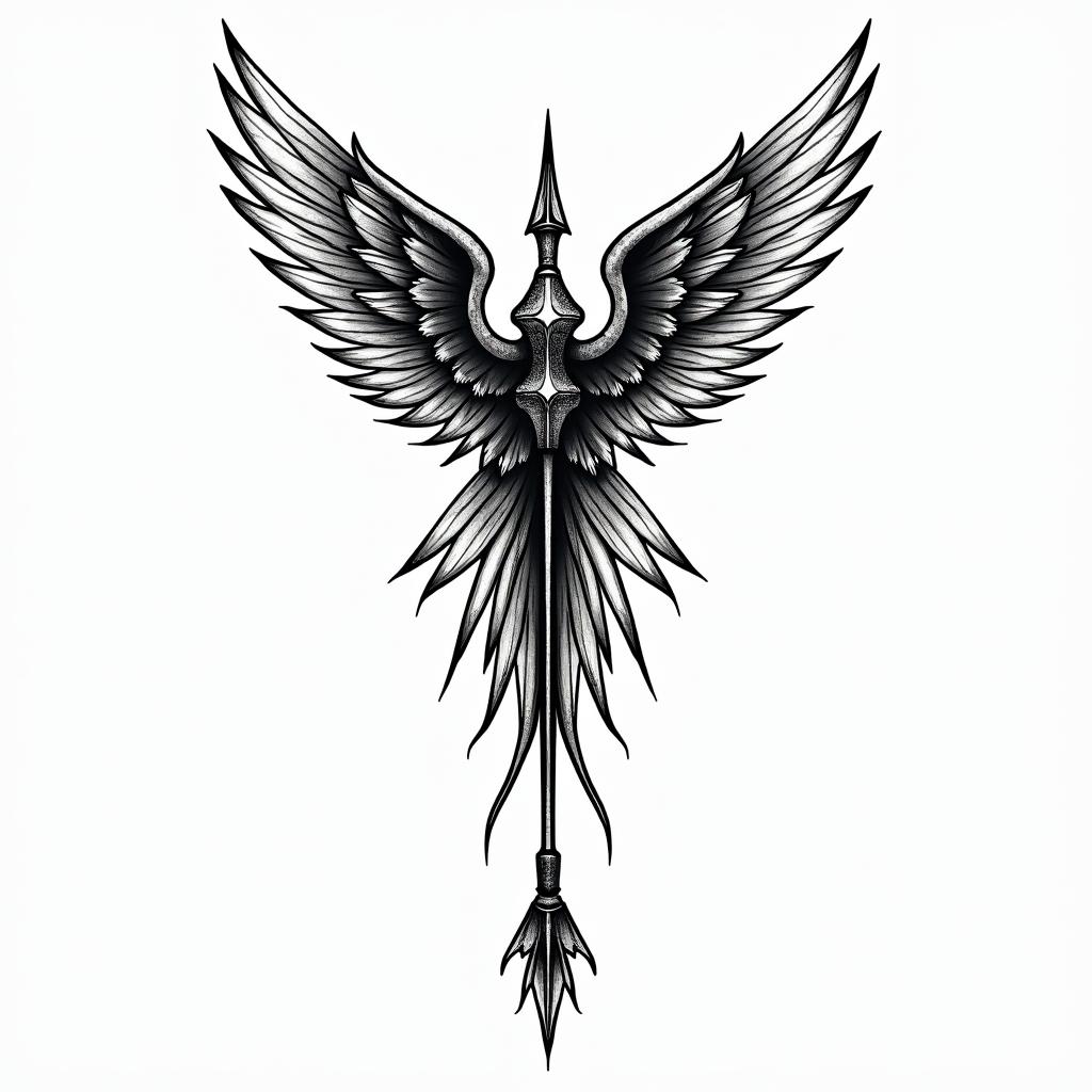 Dart arrow, dartboardin authentic tattoo style, incorporating traditional modifications, bold black outlines, solid color fills, featuring classic authentic elements - Variation 3