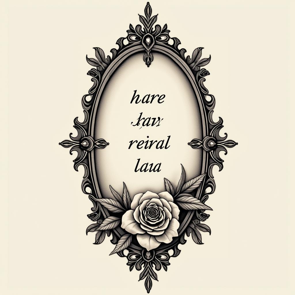 I want a tattoo that will go just above my knee that says: “Dad, you told me to rise. I promised I would.”
“Mom, your belief turned that promise into fire.”in victorian style tattoo, featuring vintage and elegant elements, ornate frames, roses, antique, sepia-toned color scheme