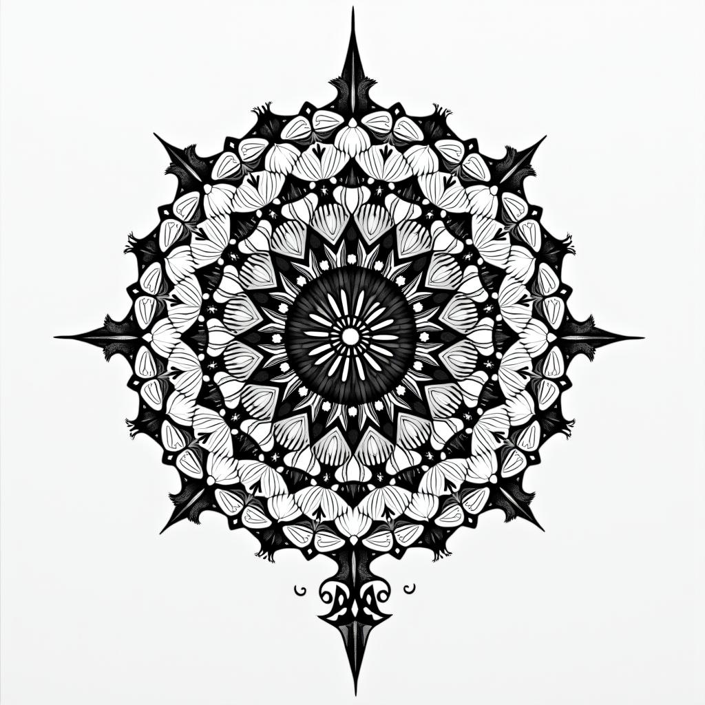 A tattoo that says: “Dad, you told me to rise. I promised I would.”
“Mom, your belief turned that promise into fire.”in dotwork style tattoo, complex mandala patterns, interlocking geometric shapes with sharp symmetry, clean lines, sharp angles - Variation 2