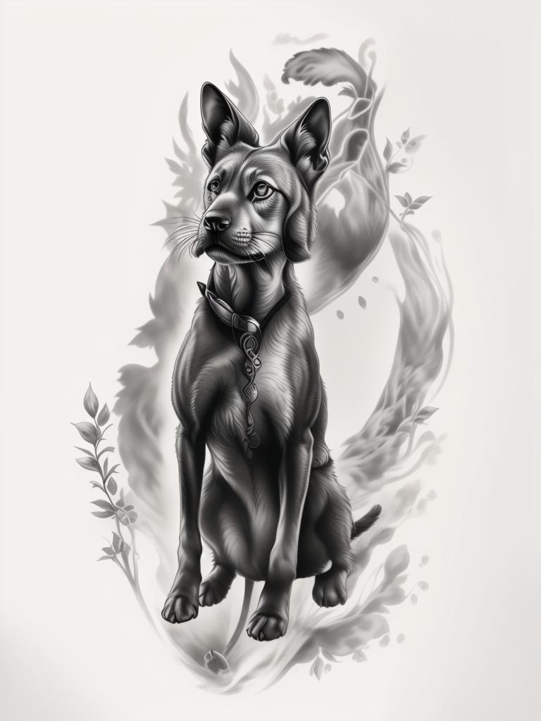 A highly detailed and lifelike composition, tattoo art, realism style, ultra-high resolution, smooth gradients and intricate textures, monochromatic black-and-gray tones, diffused soft lighting for natural depth.undefined - Variation 142