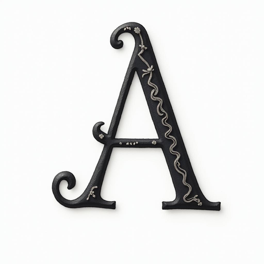 Isometric drawing of the letter Ahigly detailed tattoo