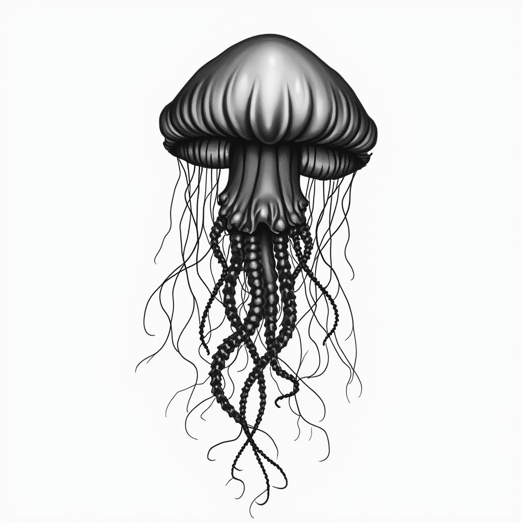Jellyfishhigly detailed tattoo - Variation 2