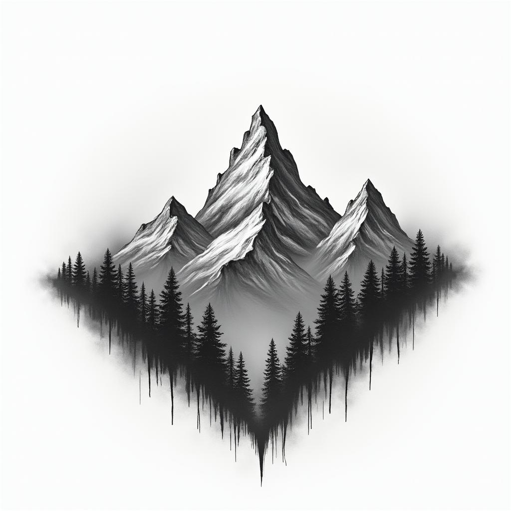 Mountainshigly detailed tattoo - Variation 6