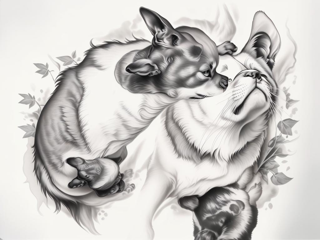 A highly detailed and lifelike composition, tattoo art, realism style, ultra-high resolution, smooth gradients and intricate textures, monochromatic black-and-gray tones, diffused soft lighting for natural depth.undefined - Variation 132