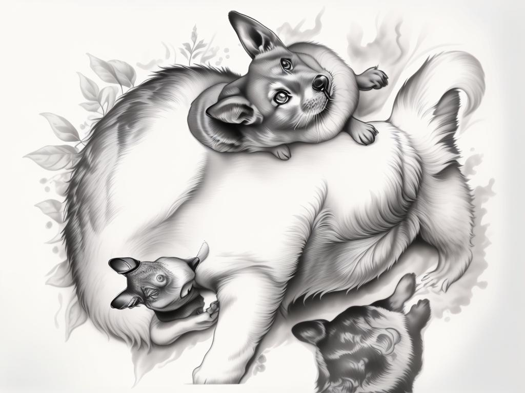 A highly detailed and lifelike composition, tattoo art, realism style, ultra-high resolution, smooth gradients and intricate textures, monochromatic black-and-gray tones, diffused soft lighting for natural depth.undefined - Variation 134